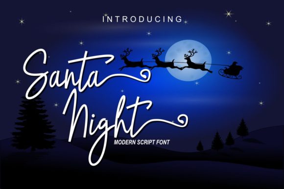 Discover Santa Night: A Charming Calligraphy Font for Elegant Branding